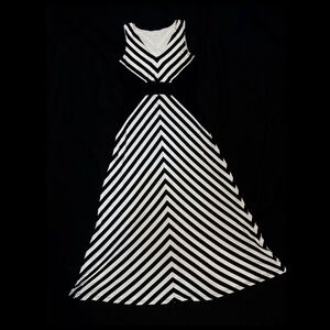 Calvin Klein Mitered striped maxi dress